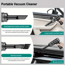 SOKANY Valentine's Day Gift 120W Super Strong Wireless Car Vacuum Cleaner -RechargeableHandheld Dust Buster With Cyclone Suction - Effortless, Ultra-PortableAutomotive Cleaning Solution For On-The-Go - Black - View 7
