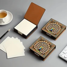 Scatola decorativa per appunti senza diamanti, stile artistico, può essere usata per conservare note e decorare la scrivania. Il blocco notes adesivo include 160 pagine firmate, che è una cartoleria generale adatta per la registrazione quotidiana di idee, attività, ecc.