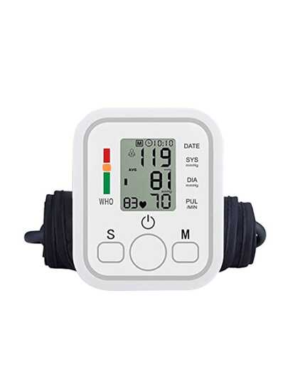 1pc Blood Pressure Monitor, Household Automatic Blood Pressure Measuring Instrument, Arm-Type Blood Pressure Monitor, Neutral English Blood Pressure Monitor USB Plug-In Use-This Tool Does Not Include Batteries!