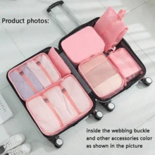 8pcs Travel Packing Cubes, Luggage Organizer Bags With Shoe Bag, Travel Essentials, Travel Accessories, Suitable For Vacation, Holiday, Back To School, Dorm, College Essential - Pink - View 5