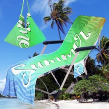 1pc Quick-Dry Ultra-Fine Fiber Beach Chair Cover With Pocket - Modern Design, Perfect For Pool And Travel Essentials, Gift For Yourself, Friends And Family, Holiday Gift Beach Essentials - Multicolor - View 12