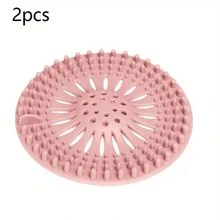 1pc/2pcs/3pcs/4pcs Silicone Shower Drain Hair Catcher, Anti-Clog Sink Strainer, Deodorizing Drain Filter, Kitchen Sink Hair Stopper, Prevent Sewer Clogs
