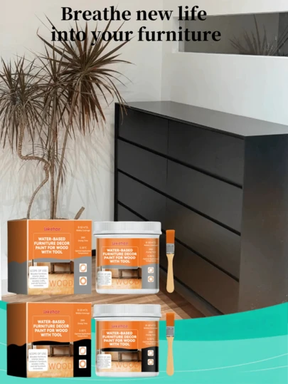 100g Water-Based Wood Furniture Decorative Paint, Wood Door Furniture Window Refinishing Color Water-Based Wood Coating, Wood Furniture Care, Home Renovation Paint, Cabinet, Table, New And Old Models Randomly Shipped