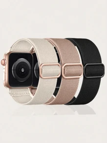 chinbersky 3 paquetes de bandas solitarias elásticas compatibles con de 38mm, 40mm, 41mm, 42mm, 44mm, 45mm, 46mm, 49mm para hombres y mujeres, correa elástica de nailon ajustable para Series Ultra/SE/10/9/8/7/6/5/4/3/2/1