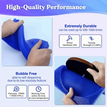 Kit de Silicone Azul Profundo 946ml | Borracha de Cura Rápida de 30 Minutos para Fundição de Resina, Moldes para Velas e Sabonetes | Fórmula Suave para a Pele e com Baixo Odor | Cor Vibrante, Proporção de Mistura 1:1
