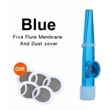 适合初学者演奏的彩色卡祖笛金属乐器，适用于吉他/尤克里里/电吉他/贝斯伴奏，包含 1 个卡祖笛和 5 个隔膜