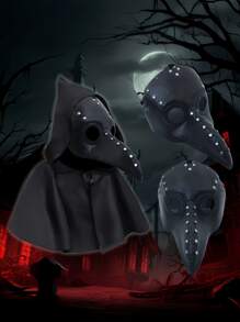Máscara de Médico com Bico Longo de Praga, Fantasia de Halloween Festa Punk Plástico Adereços Cosplay Presente, Máscara Assustadora para Casa Mal-Assombrada e Sala de Fuga