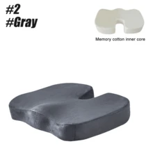 1Pcs Coccyx Seat Cushion Memory Foam U-Shaped Pillow For Chair Cushion Pad Car Office For Tailbone Pain Massage Pillow45*35*7cm - Grey - View 1