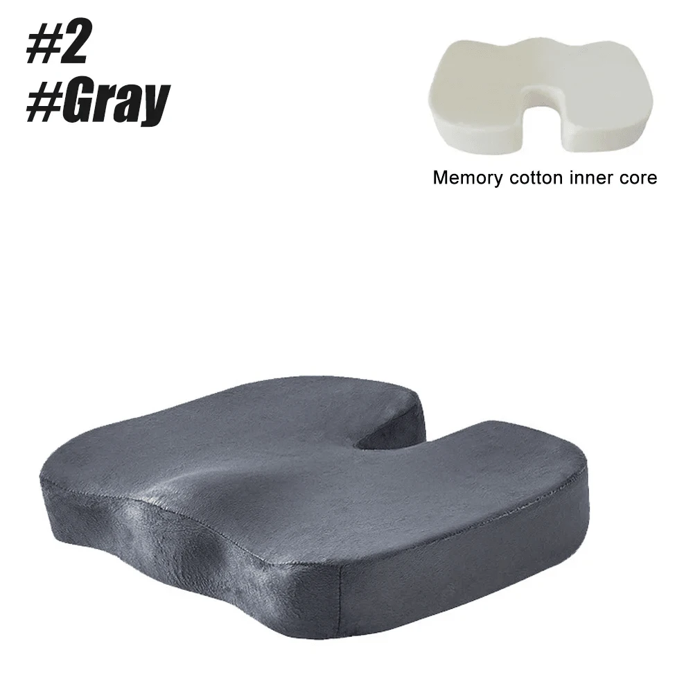 1Pcs Coccyx Seat Cushion Memory Foam U-Shaped Pillow For Chair Cushion Pad Car Office For Tailbone Pain Massage Pillow45*35*7cm - Grey - View 1