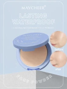 Polvo compacto de doble uso, adecuado para maquillaje facial, natural y de larga duración, resistente al agua y al sudor - Multicolor - Ver 5