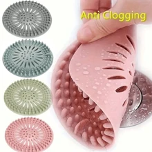 1pc/2pcs/3pcs/4pcs Silicone Shower Drain Hair Catcher, Anti-Clog Sink Strainer, Deodorizing Drain Filter, Kitchen Sink Hair Stopper, Prevent Sewer Clogs