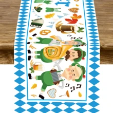 1pc 180cm*35cm Polyester Beer Festival Table Runner, Suitable For Home Decor, Kitchen Decor, Munich Oktoberfest Decoration, Oktoberfest Party Decoration, Bavarian Plaid Flag German Themed Beer Festival Decor, Holiday Party Supplies - Multicolor - View 9