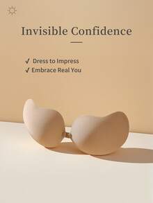 1 par de sutiã adesivo push-up com bojo manga: sutiã invisível sem costas e sem alças, pasta de silicone autoadesiva sem costura para mamilos, para roupa íntima feminina, vestido, lingerie de casamento de verão