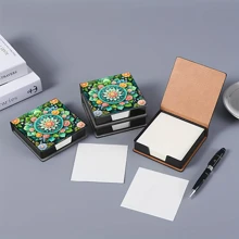 Scatola di blocchi note adesivi con motivo artistico, senza diamanti, adatta per conservare note e decorare le scrivanie. I foglietti adesivi note includono 160 pagine personalizzate, una cartoleria versatile per la registrazione quotidiana di idee e attività