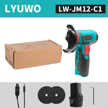 LYUWO Micro Angle Grinder, 12V Low-Noise Rechargeable Lithium Battery Angle Grinder, Micro Polishing Machine, Electric Cutting Machine, One Handed Operation, High Power, Can Cut Metal Steel, Polish Rust Removal, And Polish Wood. 2.0Ah Large Capacity Lithium Battery, Efficient Operation, Equipped With Free Parts