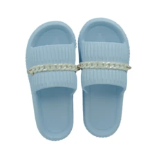 Sandalia Casual  Mujer Cadena y moda - Azul - Ver 5