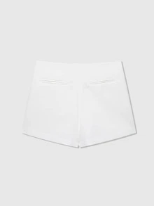 تنورة بيضاء عديمة التناظر ذات لون واحد، طراز بسيط مناسب للصيف، للنساء