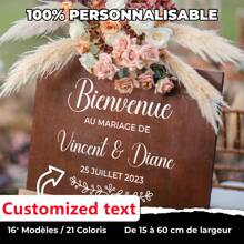 Personalized Wedding Stickers – Welcome Sign Decorative Stickers – Elegant Wedding