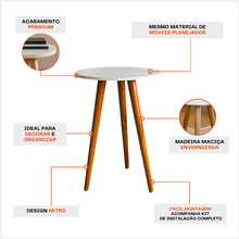 Mesinha De Centro Lateral Redonda Pé Palito Pequena Moderna Decorativa P/ Sofá Sala Quarto Cabeceira