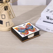 Scatola adesiva per note con motivo artistico elegante, senza diamanti, adatta per conservare note e decorazione da scrivania. Le note adesive includono 160 pagine con firma, ideali per la cancelleria quotidiana per registrare idee, compiti, ecc.