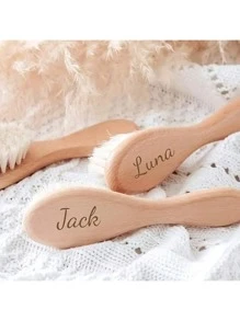 3PCS-Personalized Baby Hair Brush Shower Gift | Customized Engraved Baby Brush | Newborn Keepsake - Wooden Material - For Baby Boy & Girl - Suitable For Daily Use & Special Occasions - Perfect Gift For New Moms Back To School,Multi-Functional,Ornamental,Letter,Stylish,Modern,Colorful,Cute,Adorable,Casual,Custom,Personalised,Unique,Customized,Ideal Gifts For Him,Ideal Gifts For Her
