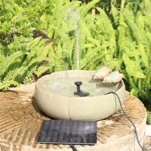 Solar Fountain Pump Head, Solar Fountain Pump Kit, Outdoor Garden Fountain, Separate Pump And Solar Panel For Easy Installation And Use, Comes With 3 Connector Rods And 8 Nozzles, Solar Powered, No Battery Required, Suitable For Outdoor Water Features, Gardens, Small Ponds, Patios And Fish Tanks - Simple Round Shape, Durable Plastic