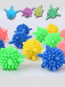 1/4/6个可重复使用洗衣球 - 免费洗衣机烘干球，柔顺剂替代品，高效去污脱毛配件。实心洗衣球。