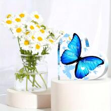 Acryl-Herz-förmige Geschenke für Frauen, Schmetterlingsthematische inspirierende Tischdekorationen, geschnitzte Souvenirs, Mittelstücke für den Tisch, Dankesgeschenke, Geburtstagsgeschenke, Weihnachtsgeschenke