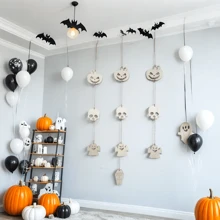 Halloween Hanging String, Birthday Decor, Handmade Faux Wood Material, Door Frame Decor, Suitable For Garden Party Decor, Perfect Holiday Decor Listing, Suitable For Porch And Living Room, Ghost Theme Door Decor, Teacher Gifts, Gifts For Friends, Party Decor, Holiday Delivery, Wedding Accessories