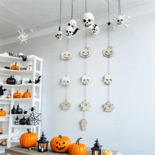 Halloween Hanging String, Birthday Decor, Handmade Faux Wood Material, Door Frame Decor, Suitable For Garden Party Decor, Perfect Holiday Decor Listing, Suitable For Porch And Living Room, Ghost Theme Door Decor, Teacher Gifts, Gifts For Friends, Party Decor, Holiday Delivery, Wedding Accessories