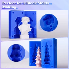 Kit de Silicone Azul Profundo 946ml | Borracha de Cura Rápida de 30 Minutos para Fundição de Resina, Moldes para Velas e Sabonetes | Fórmula Suave para a Pele e com Baixo Odor | Cor Vibrante, Proporção de Mistura 1:1