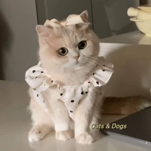 1pc Summer Polka Dot Ruffle Hem Pet Dog Dress, Lightweight Sun Protection Puppy/Kitten Summer Clothes