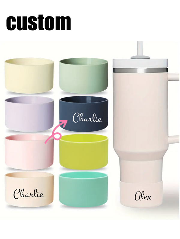 Personalized Name, Silicone Boots, Cups - Accessories Non-Slip Silicone Cup Cover, Suitable For 12-40oz Silicone Cup Cover, Non-Slip Protective Base, Suitable For Valentine's Day, Women, Mother's Day, Thanksgiving, Christmas Holiday Gifts - Female Cup Accessories Water Cup, Bottle Protection Bottom Cover, Cup Accessories
