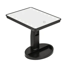 带照明的LED化妆镜，500mAh电池，便携式化妆镜，配备16颗LED灯，可拆卸10倍放大镜，触摸式调光传感器，双电源供电，180°旋转设计，桌面旋转触摸开关可调节角度，适用于卧室、浴室、客厅、厨房等场所。（产品不包含10倍放大镜） - 彩色 - 查看 7