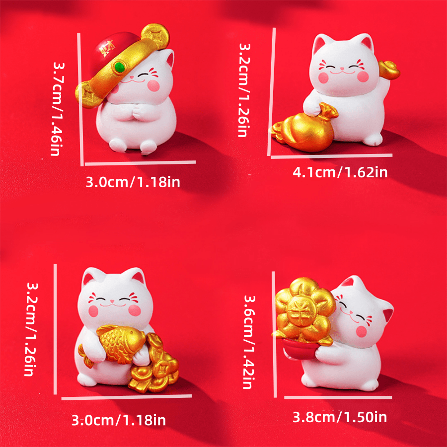 1pc Cute Mini Maneki-Neko Decoration For TV Stand, Living Room, Abstract Sculpture, Home Decor, Couple's Office Display, Car Ornament, Bedroom, Valentine's Day Birthday Romantic Gift
