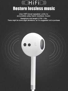 有线入耳式耳机，配备 Lightning 接口，内置遥控器，可控制音乐、通话和音量，兼容 14/13/12/11/XR/XS/X/8/7/SE/Pro/Pro Max，圣诞节/居家礼物 - 白色 - 查看 6