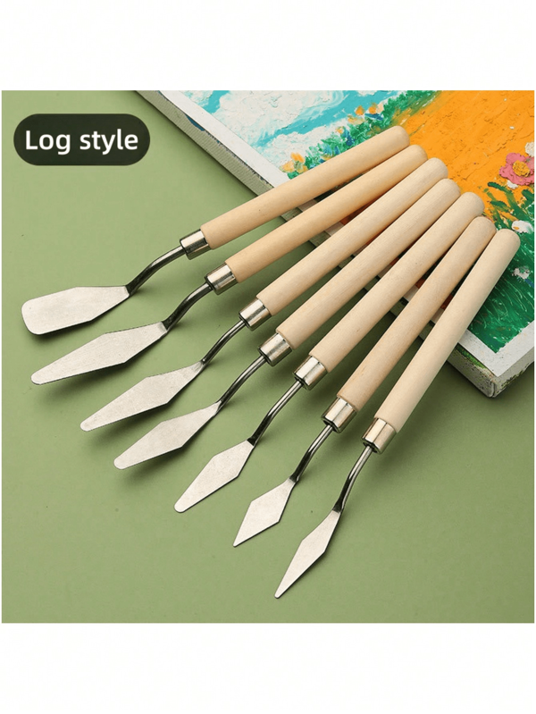 9pcs/8pcs/7pcs/4pcs/3pcs Art Oil Painting Palette Knives, Acrylic Watercolor Paint Scraper Spatula Brush Set, School Supplies,Back To School