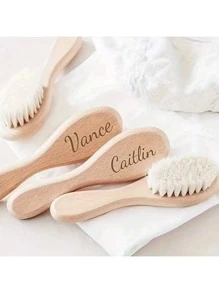 3PCS-Personalized Baby Hair Brush Shower Gift | Customized Engraved Baby Brush | Newborn Keepsake - Wooden Material - For Baby Boy & Girl - Suitable For Daily Use & Special Occasions - Perfect Gift For New Moms Back To School,Multi-Functional,Ornamental,Letter,Stylish,Modern,Colorful,Cute,Adorable,Casual,Custom,Personalised,Unique,Customized,Ideal Gifts For Him,Ideal Gifts For Her