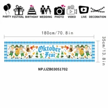 1pc 180cm*35cm Polyester Beer Festival Table Runner, Suitable For Home Decor, Kitchen Decor, Munich Oktoberfest Decoration, Oktoberfest Party Decoration, Bavarian Plaid Flag German Themed Beer Festival Decor, Holiday Party Supplies - Multicolor - View 14