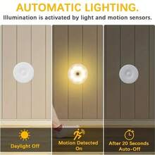 1 件/3 件/6 件 LED 运动传感器室内灯 - 8 LED，USB 可充电磁性夜灯适用于楼梯、橱柜、卧室、床边、鞋柜，2 种照明模式（冷白/暖白），非常适合圣诞节礼物、节日办公室、卧室、酒店、派对、餐厅装饰 - 彩色 - 查看 10