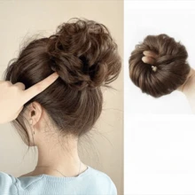 1pc Slouchy Style Long Curly Claw Ponytail Hairpiece, Ancient Hair Bun, Elastic Scrunchie, Natural-Looking Voluminous Hair Extension Claw Clips Hair Clips Hair Jaw Clip Hair Clamps Hair Clutch Hair Catcher Clip Fall Winter Hair Accessories For Women For Vacation Outfits Woman - Multicolor - View 24