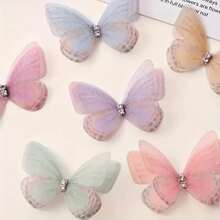 50 Stück Mini Stoff Schmetterlinge, 3D realistische pastellfarbene Schmetterling Dekorationen, geeignet für DIY Handwerke, DIY Handarbeit, Nail Art, Fotografie Requisiten, Stirnbänder, Haarklammern, Bouquetdekoration, Schmuckherstellung, Heimdekoration, Partydekoration, Hochzeit, Ostern, Erntedank, Garten, beste Geschenkwahl