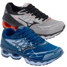 Kit Of 2 Pairs Of Men's Athletic Shoes For Gym Use, Wave Creation 20, Lightweight And Comfortable For Walking. - 灰色+海軍藍 - 查看 1
