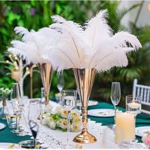 4pcs/6pcs Gold-Color Desktop Flower Stand, Desktop Decor Center Piece, Suitable For Wedding, Party, Halloween, Thanksgiving, Christmas