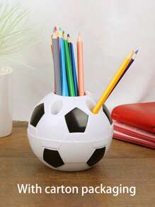 1 pièce Porte-crayon et porte-brosse à dents de forme de football. Présentoir de bureau pour la décoration de la maison. Cadeau pour les étudiants, rentrée scolaire
