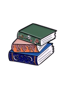 Punk Books With Star Moon Fire Flowers Enamel Pin Fashion Decorative Brooches Ornaments Lapel Bag Badges Jewelry Gifts 2025 New Style Backpack For School