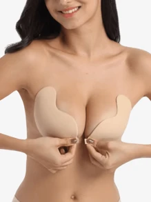 زوج/زوجان من حمالات الصدر اللاصقة بدون أشرطة ذات قطع منخفض للرفع والتثبيت الذاتي، حمالة صدر خفية بدون ظهر