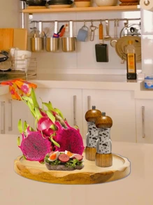 1pc Rosewood Wave Edged Serving Tray, Creative Decorative Tray For Coffee Table, Fruit Tray, Kitchen Utensils, Suitable For Entertaining Guests, Also Can Be Used As Decorative Tray, Tabletop Decor Tray, Decorative Tray, Center Piece Tray, Jewelry Tray, Cosmetic Tray, Birthday Display Stand, Wedding Candy Tray, Cupcake Tray, Suitable For Birthday