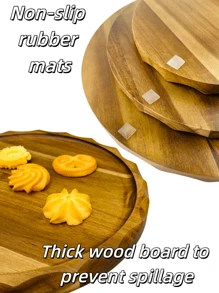 1pc Rosewood Wave Edged Serving Tray, Creative Decorative Tray For Coffee Table, Fruit Tray, Kitchen Utensils, Suitable For Entertaining Guests, Also Can Be Used As Decorative Tray, Tabletop Decor Tray, Decorative Tray, Center Piece Tray, Jewelry Tray, Cosmetic Tray, Birthday Display Stand, Wedding Candy Tray, Cupcake Tray, Suitable For Birthday