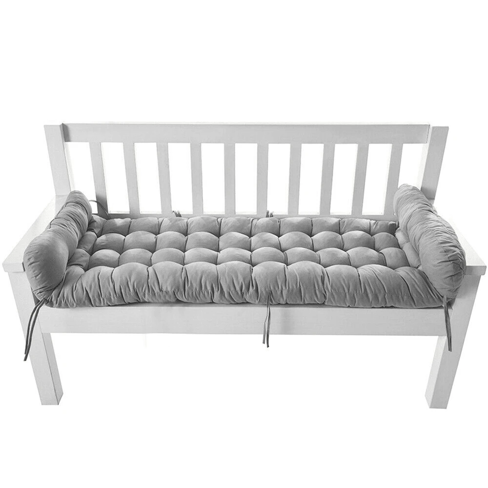 Thick Ventilated Sun Bed Recliner - 1pc Breathable Bench Cushion With Waist Support - Multi-Color Options, Long Seat Pad 125*48cmcm, Contemporary Style - 灰色 - 查看 1